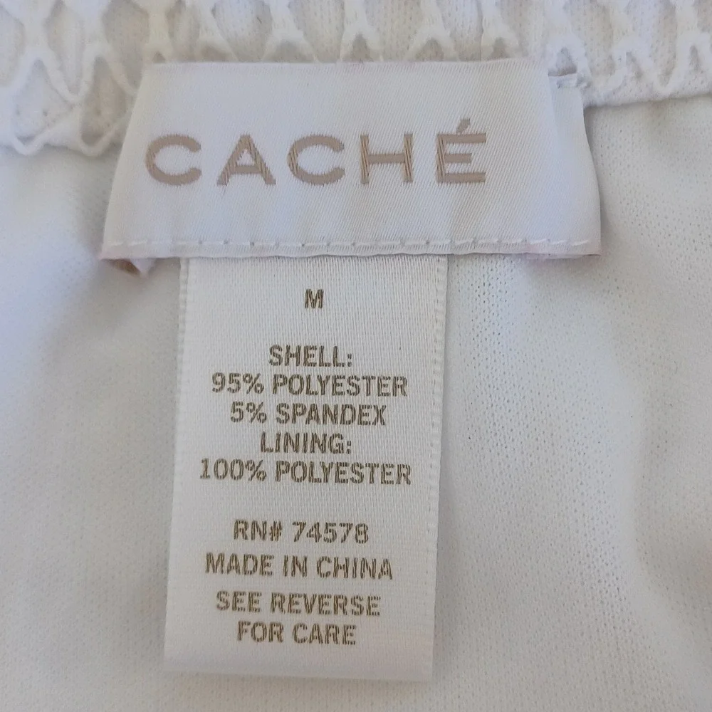 Cache White Crochet Lace Maxi Skirt Elastic Waist Boho Summer Festival Womens M